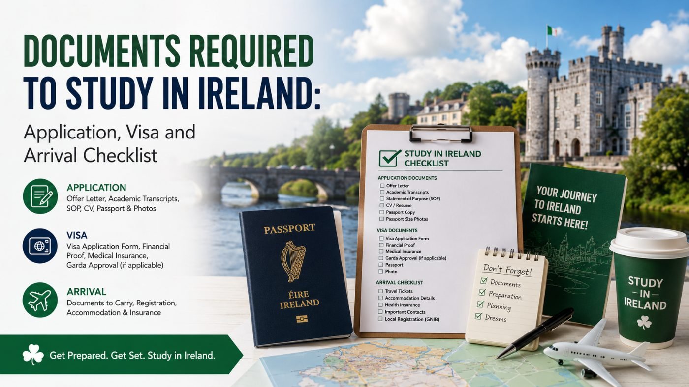 Documents Required to Study in Ireland: Application, Visa and Arrival Checklist